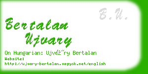 bertalan ujvary business card